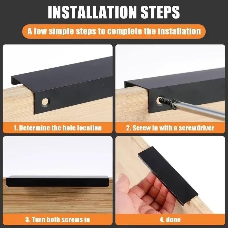 6/1Pcs Furniture Handle Brushed Household Gold Silver Matte Black Lacquer White Hidden Cabinet Handles Arc Aluminum Edge Sealing