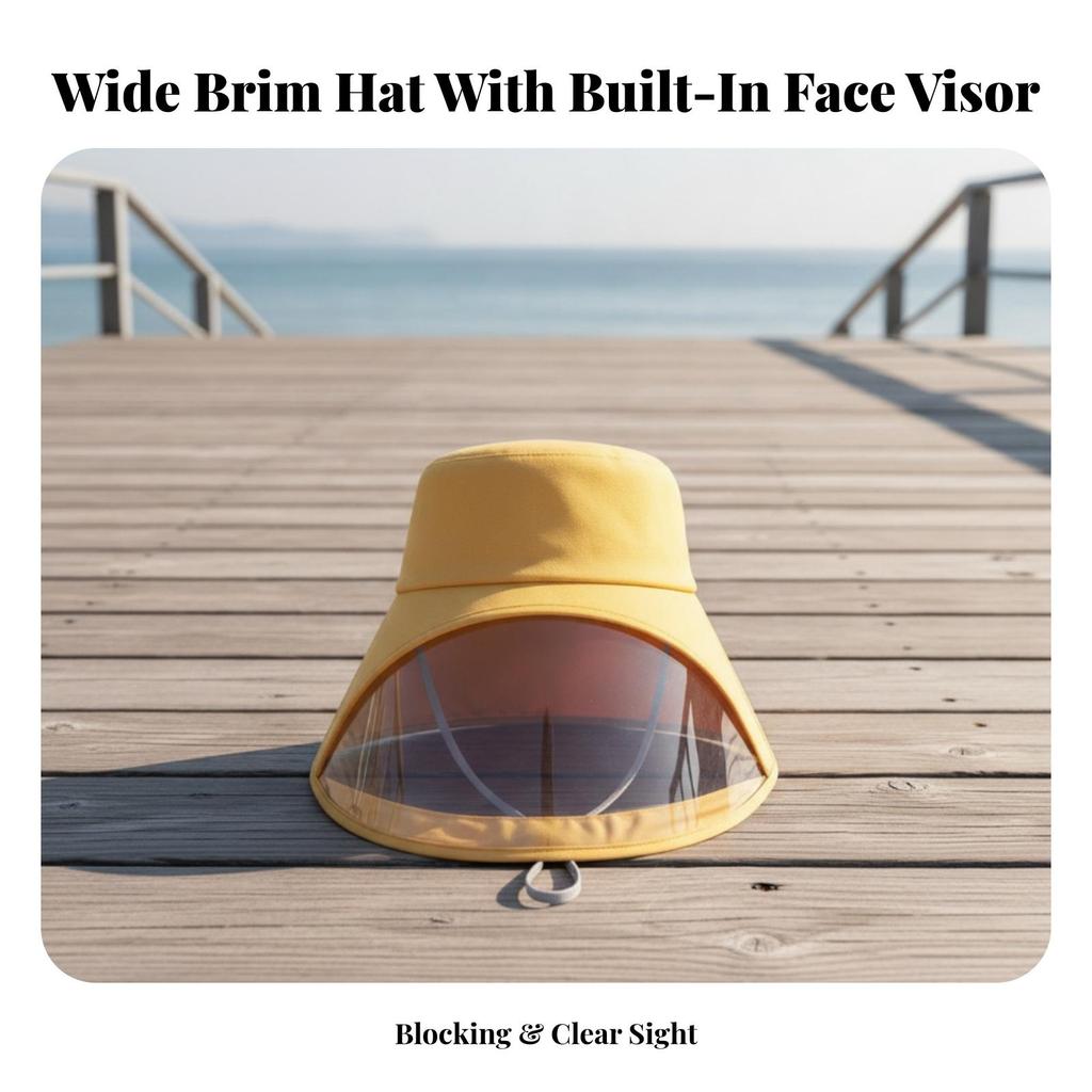 Gust-Resistant Sun Hat with Visor | Comfortable, guarding, Headwear, for Beach