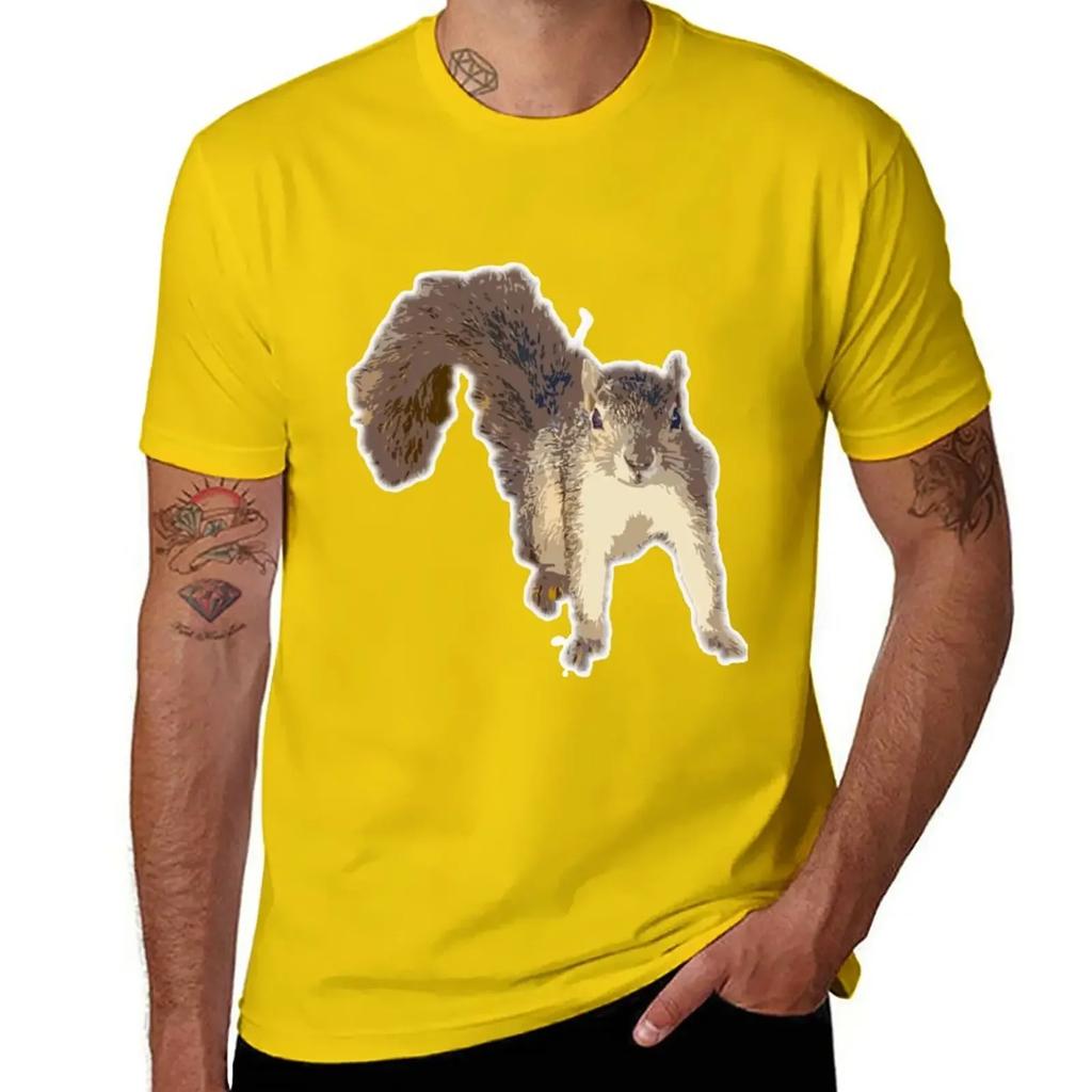 Squirrel Portrait T-Shirt Plus Size Tops for a Boy Summer Clothes Fitted T Shirts for Men