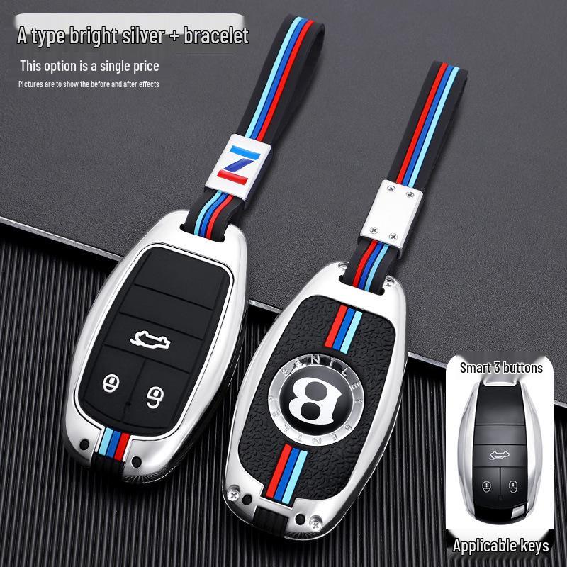 Bentley Key Case for Bentayga, Mulsanne, Flying Spur, Continental GT - High-Grade Metal Shell Key Bag for Men and Women
