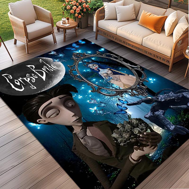 Corpse Bride Print Rug, Washable Floor Carpet, For Entryway Dorm Laundry Room Office Study, Home Decor Birthday Christmas Gift