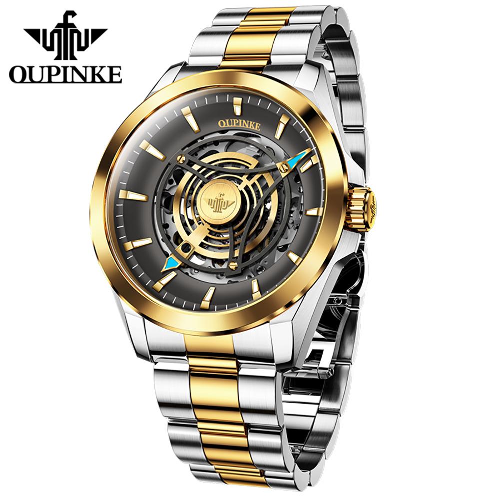 OUPINKE Neue Business-und freizeit herren Uhr Hohl Bewegung Wasserdicht Voll Automatische Maschinen High-end-Uhr
