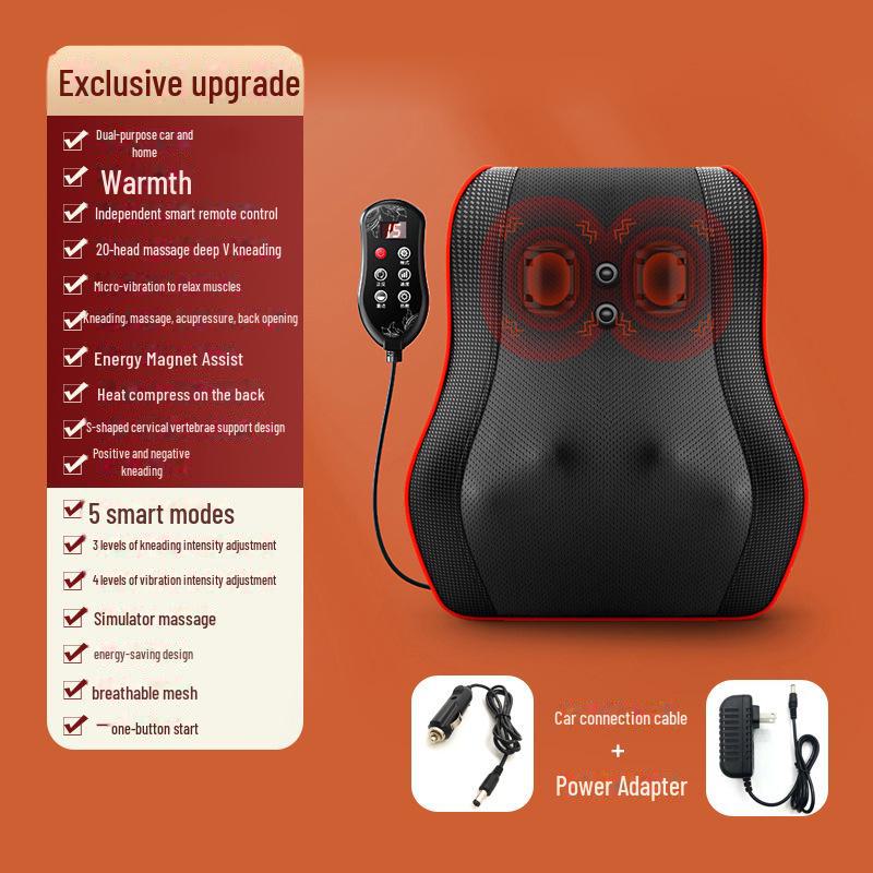 "Multifunctional Neck, Shoulder & Lumbar Massager - Electric Pillow for Car & Home"