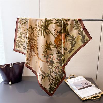 Lenço Quadrado de Seda Simulada com Estampa de Linguagem Secreta da Selva Lenço Quadrado Premium Lenço Versátil para Pescoço Lenço Quadrado Pequeno Lenço de Cabeça