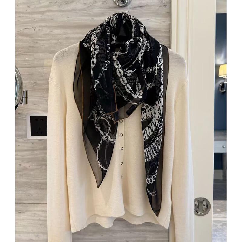 NINA SOLOR Lightweight Mulberry Silk Scarf Shawl