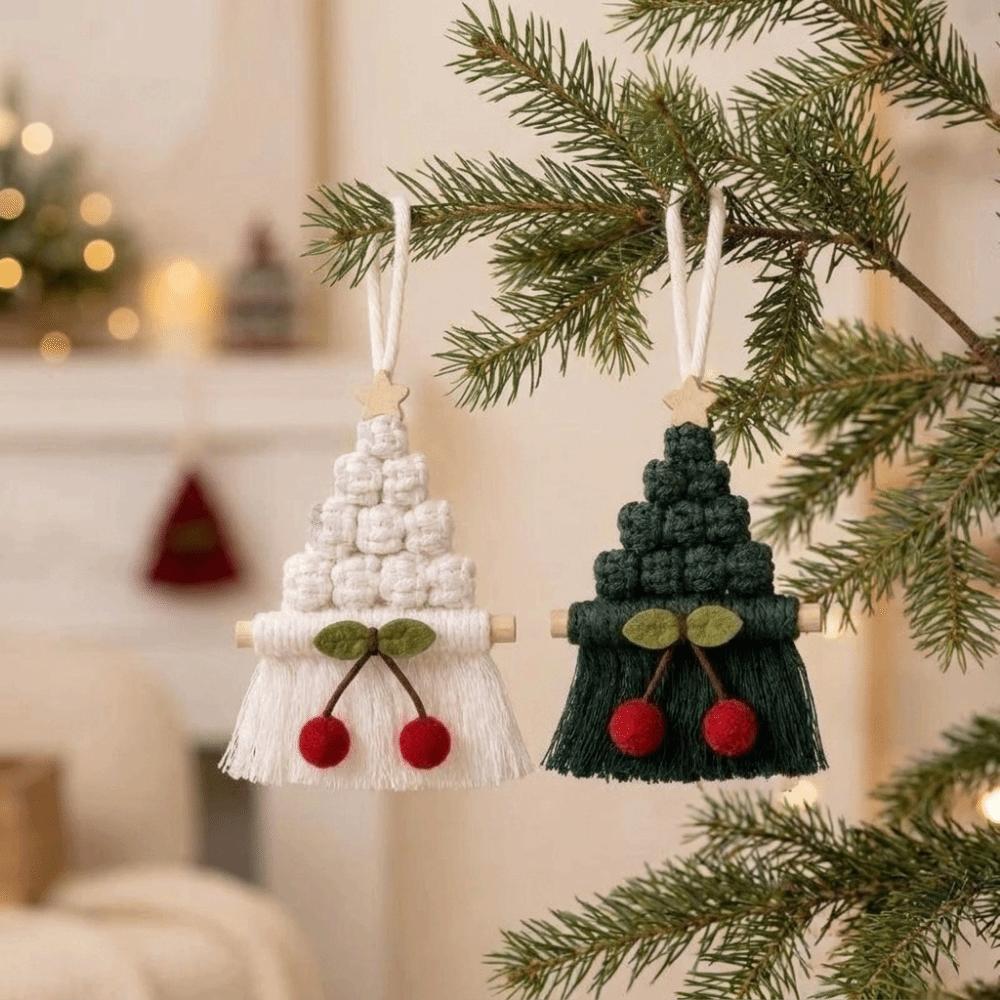 Tassel Design Xmas Tree Hanging Pendant Cotton Christmas Wall Pendant Home Christmas Decor
