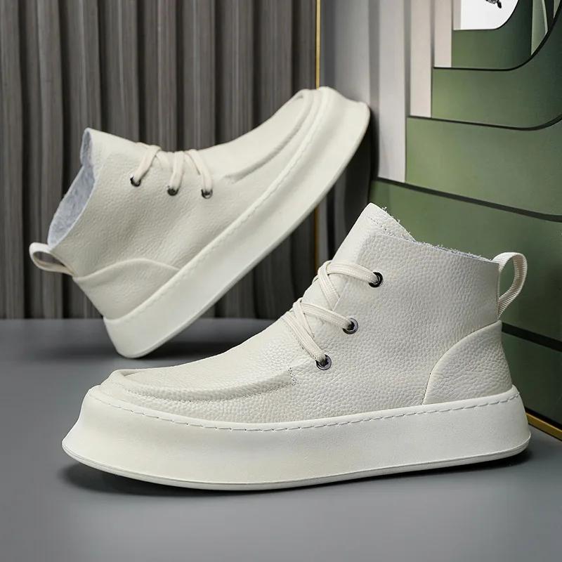 New Exquisite Luxury Men's Sneakers Fashion Casual Board Shoes with High Lift Thick Bottom and Height Increasing Running Shoes