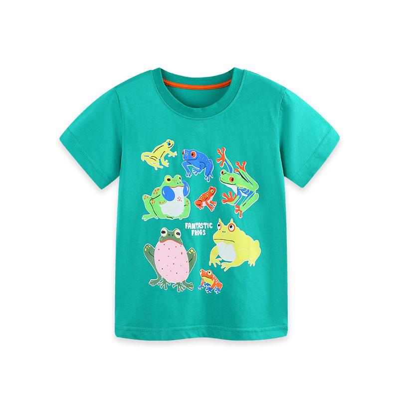 

Children s Short-Sleeved T-Shirt Summer New Arrival Boys Crew Neck T-Shirt Glow-in-the-Dark Cartoon Print Small to Medium Children s Top 7Y(125cm）