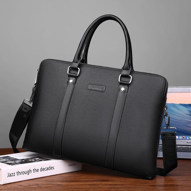 

Men s bag new business commuter shoulder bag computer bag horizontal men s briefcase чёрный