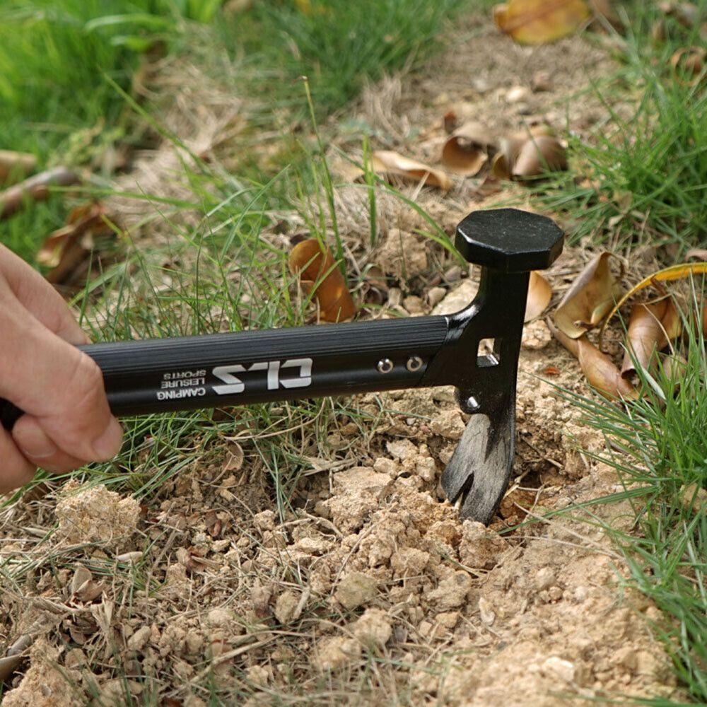 Damaly,2-in-1 Tent Stake Remover & Puller - Multifunctional Aluminum Camping Hammer with Stainless Steel Head