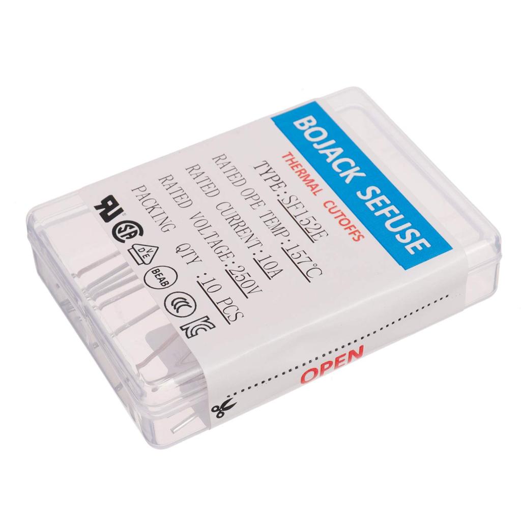 BOJACK SF152E SEFUSE 10A 250V Thermal Fuses 157 Degrees Celsius Thermal Cutoffs (Pack of 10)