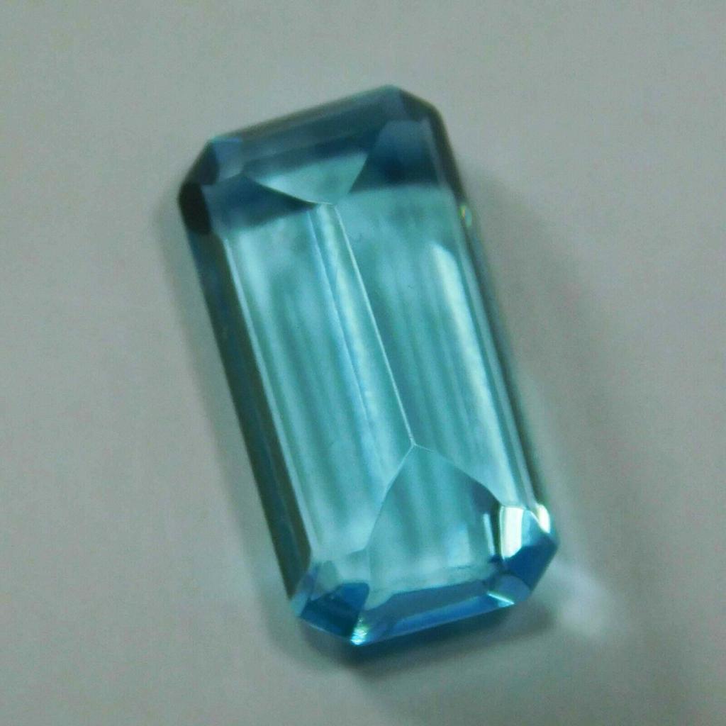 Natural Aquamarine Blue Emerald Cut 6.35 Carat Certified Loose Gemstones