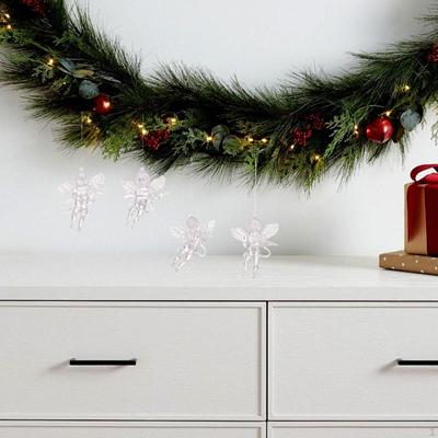 4 Pieces Christmas Hanging Decorations Transparent Acrylic Xmas Decor Decorative Pendants for Themed