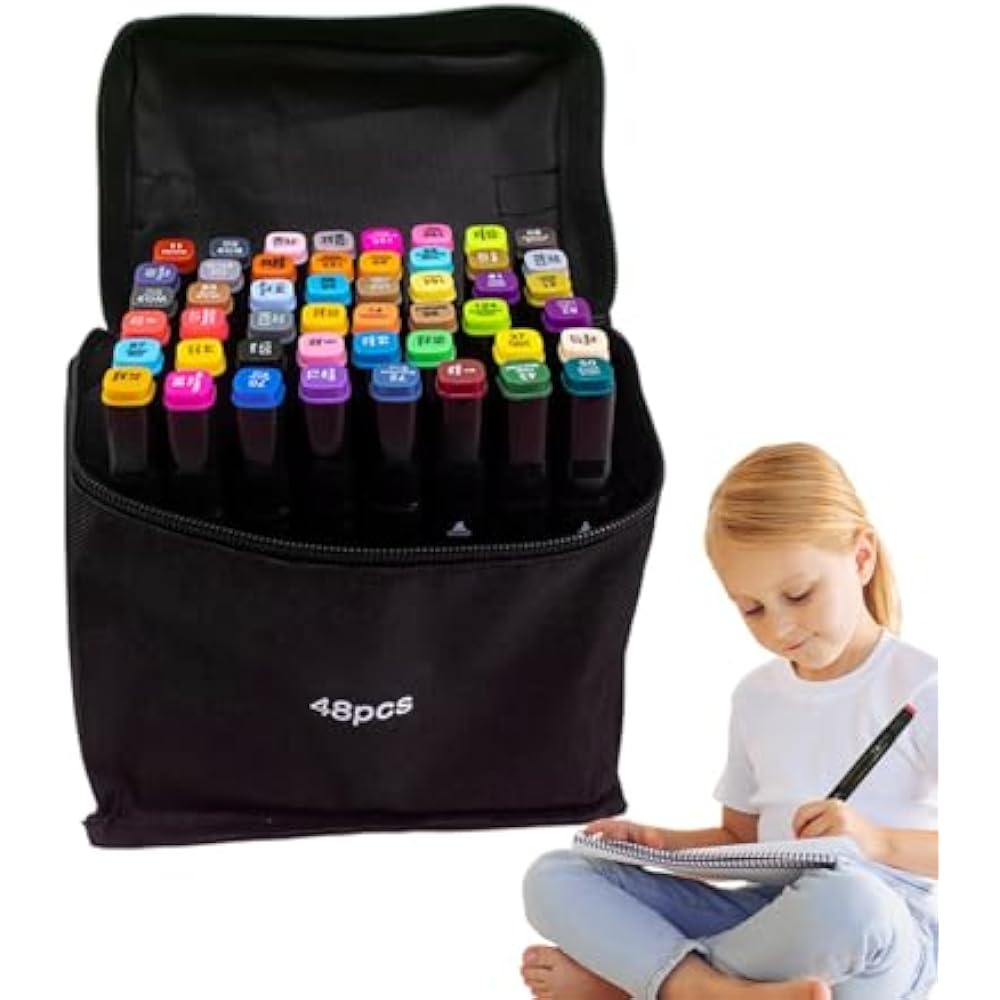 Coloring Art Markers | Journal Sketch Markers | Permanent Coloring Markers | Double Tip Drawing P...