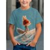 Fashion Children's Clothing Crew Neck Short Sleeve 3D Casual Color Printing Casual Short Sleeve Crew Neck T-Shirt