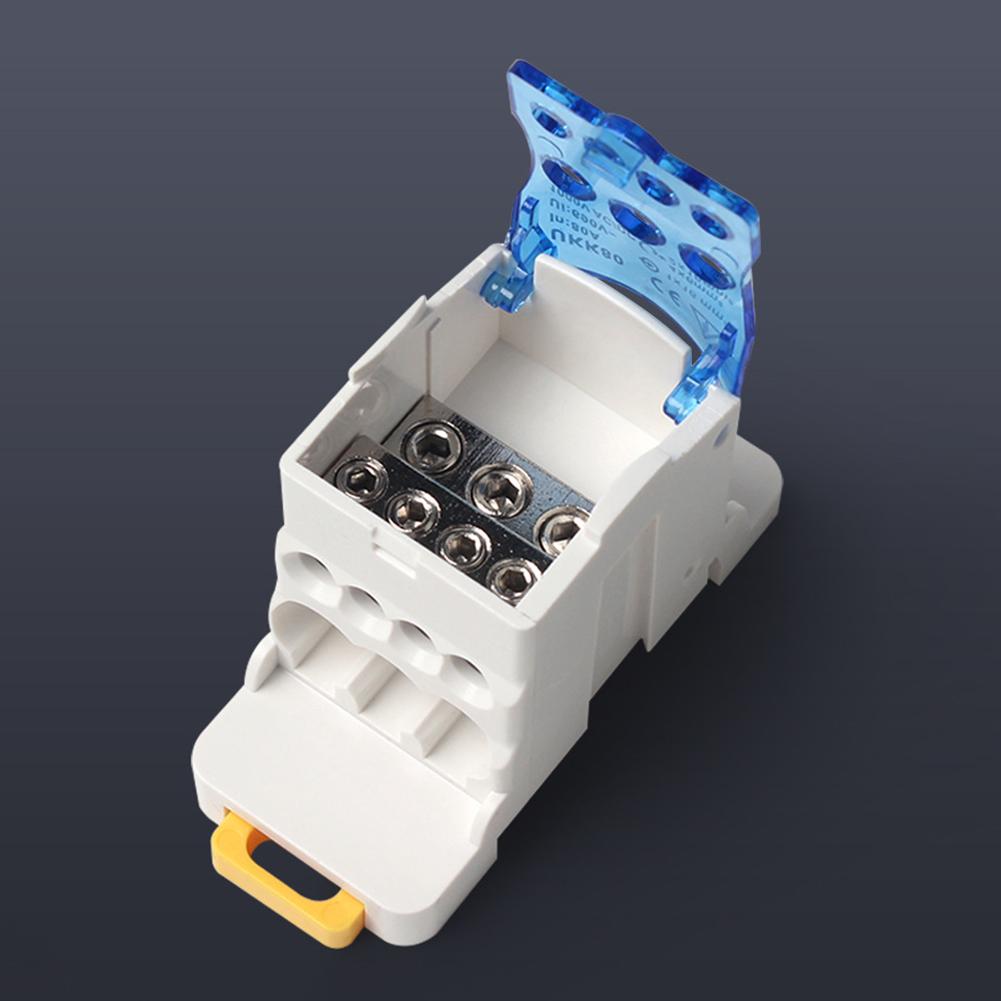 UKK 80A DIN Rail Distribution Box Terminal Block Junction Box Line Terminal Rail Splitter for Various Power Distribution Needs
