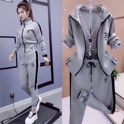 Completo casual da donna primavera autunno moda coreano sportivo slim manica lunga cappotti top e pantaloni 2 pezzi set per donna