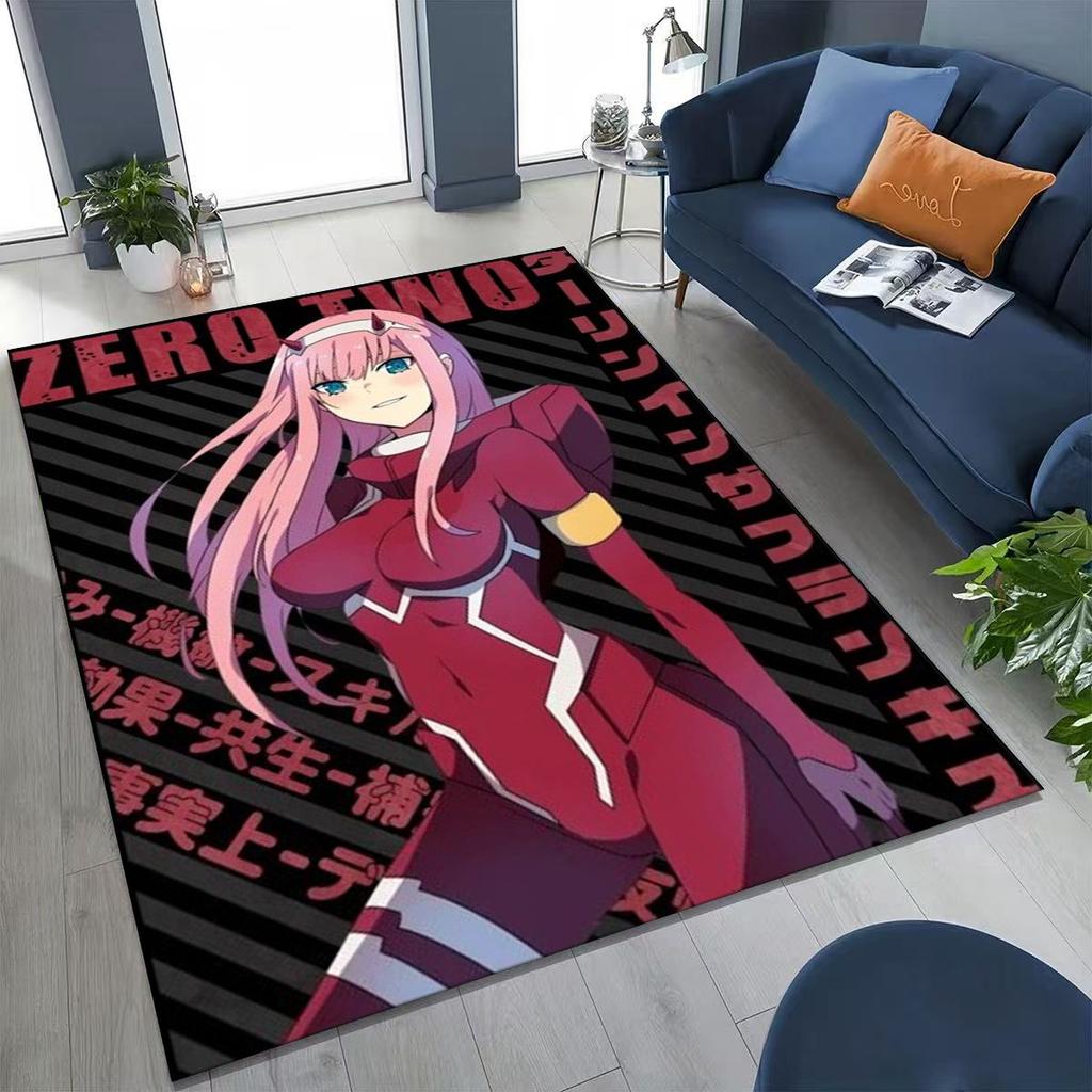 002 Zero Two DARLING in FRANXX Sexy Girl Cartoon Carpet Rug for Bedroom Living Room Sofa Home Doormat Decor,Non-slip Floor Mat