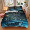 3PCs Husband Wife Anniversary Gift Design Cover Set, Breathable Fabric(1 Duvet Cover + 2 Pillowcases) (Without Quilt) Yy250911211