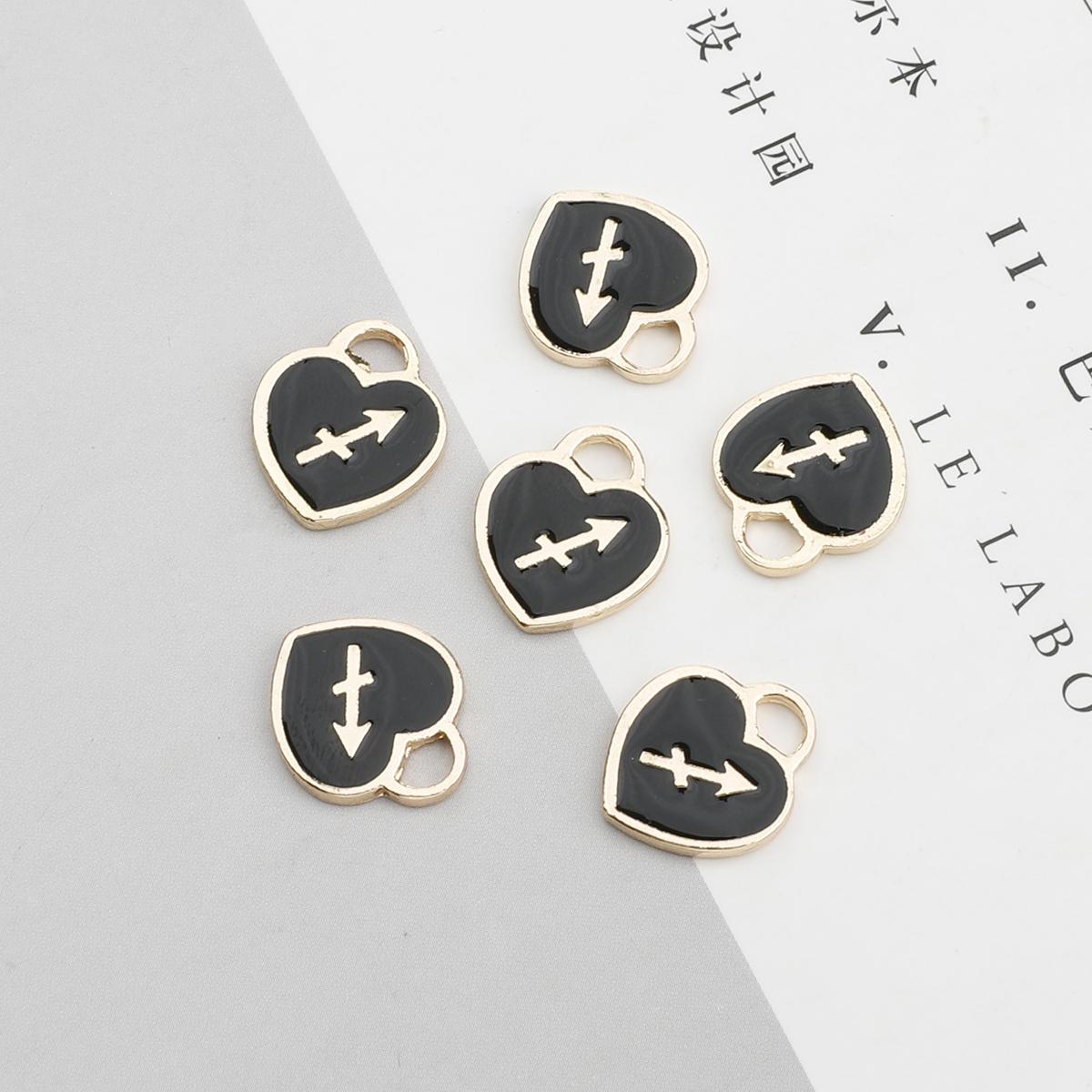 

10/12 шт. 12*14 мм 12 созвездий сердце любви падает масляный сплав аксессуары для изготовления ювелирных изделий DIY ожерелье браслет серьги 12*14mm 10pcs