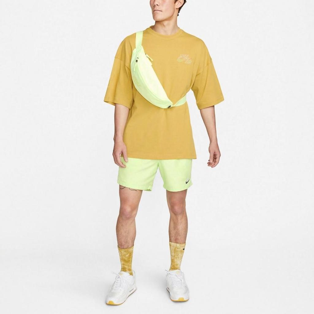 Nike Letter Print Dopamine Pullover Short-Sleeve T-Shirt for Men in Yellow