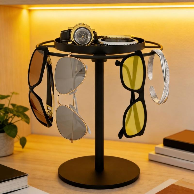 Sunglasses Organizers Storage 360° Rotating Eyeglass Holder Stand Eye Glass Display Rack for Dresser Desk Home Decors