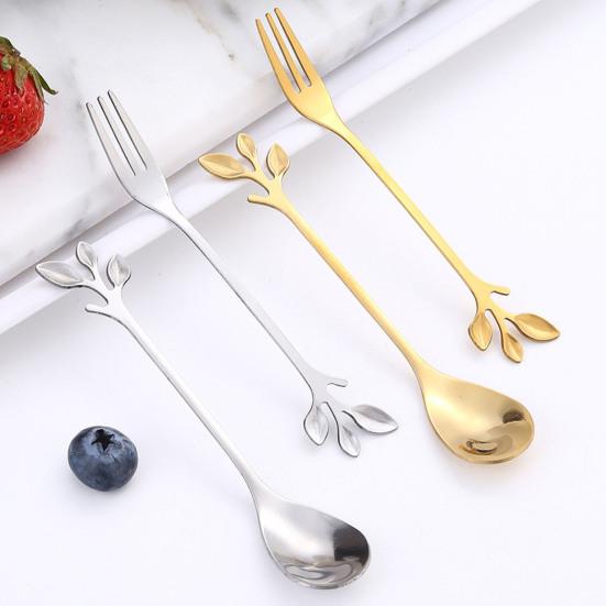 Fork/Spoon Stainless Steel Flatware with Long Handles Rust-Resistant Dessert Utensils for Home Kitchen Restaurant
