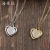 Korean version of simple personalized love cat eye necklace, fashionable and high-end women's versatile girl heart collarbone chain
