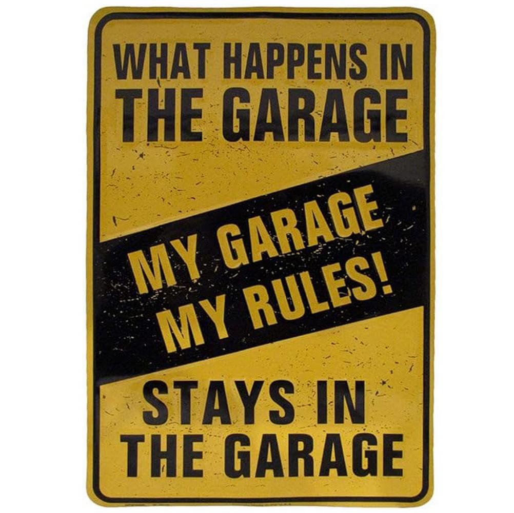 My Garage My Rules Metal Tin Signs Vintage Posters Plate Wall Decor for Garage Repair Shop Bars Cafe Clubs Pubs Retro Decoration