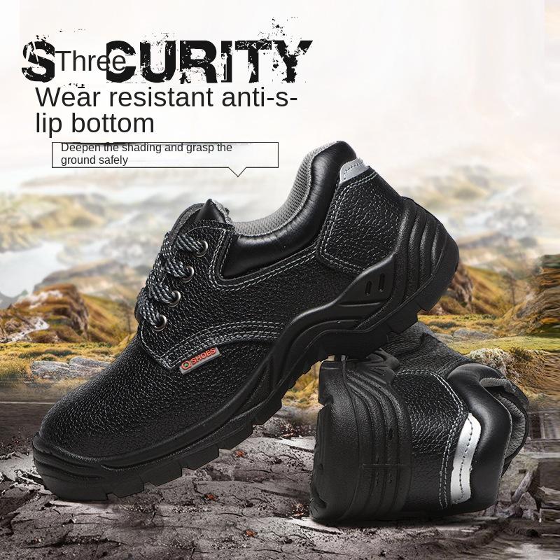 Labor Insurance Shoes Men's Anti-smashing and Anti-piercing Large Bag Head Non-slip and Wear-resistant Lightweight Safety Protective Work Shoes