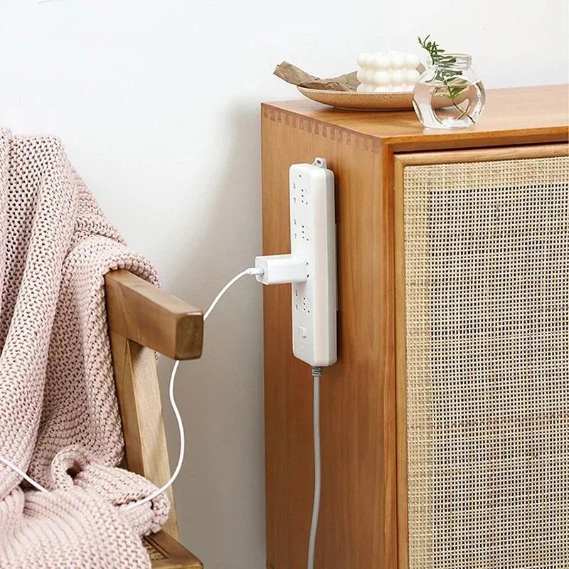 1-50 Self-adhesive Power Strip Organizer Fixer Wire Socket Power Strip Hanging Sliding Rail Plastic Home Cable Plug Holder Rack