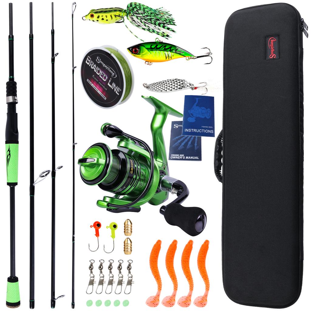 Spinning Fishing Rod and Reel Set 2.1m Fishing Rod with 2000 Fishing Reel for Carp Fishing Tools
