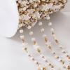 0.5Meter 1Meter Stainless Steels White Natural Stone Star Charm Pentagram Chain Boho Bracelet Neckalce Jewelry Making Components