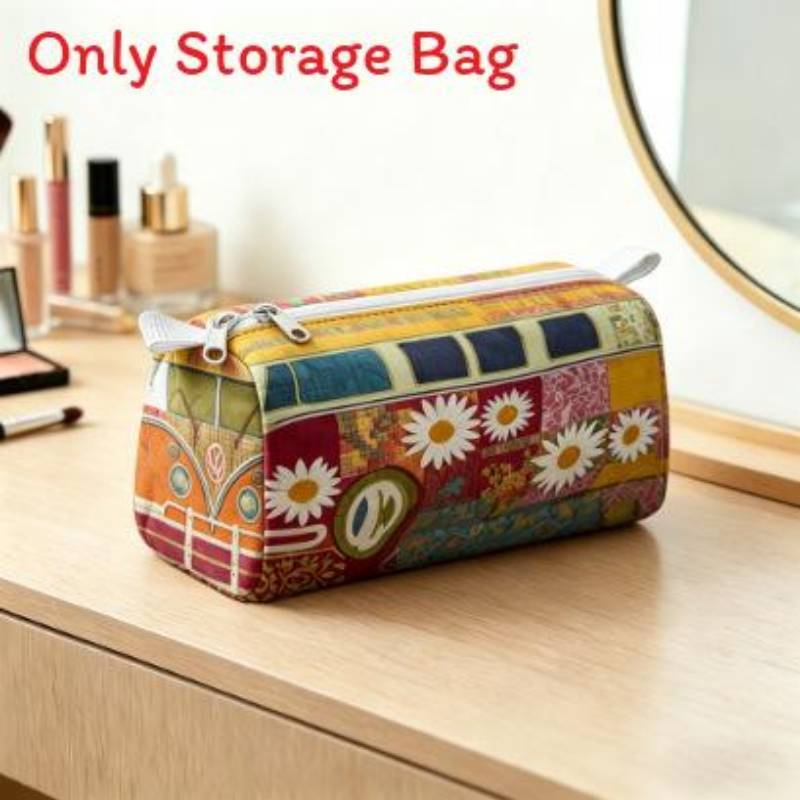 Multi Functional Plush Makeup Organizer With Zipper Closure For Home Use Storage