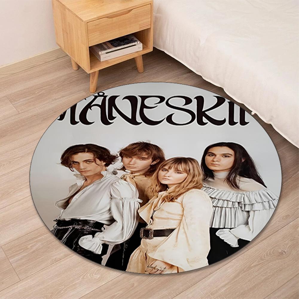 Maneskin Printed Round Rug Carpet Chair Rug Area Rug Entryway Doormats,for Office Chair Living Room Bedroom Kitchen Room.