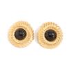 Exaggerated Style Metal Thread Round Stud Earrings, Retro Inlay Smudged Resin Gem Earrings Women