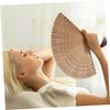 Garneck Bamboo Hand Fan - Art Silk Decorative Folding Fan - Eastern Style Carved Elegant Hand Fan - Handfan Gift for Birthday Dancing Wedding Party