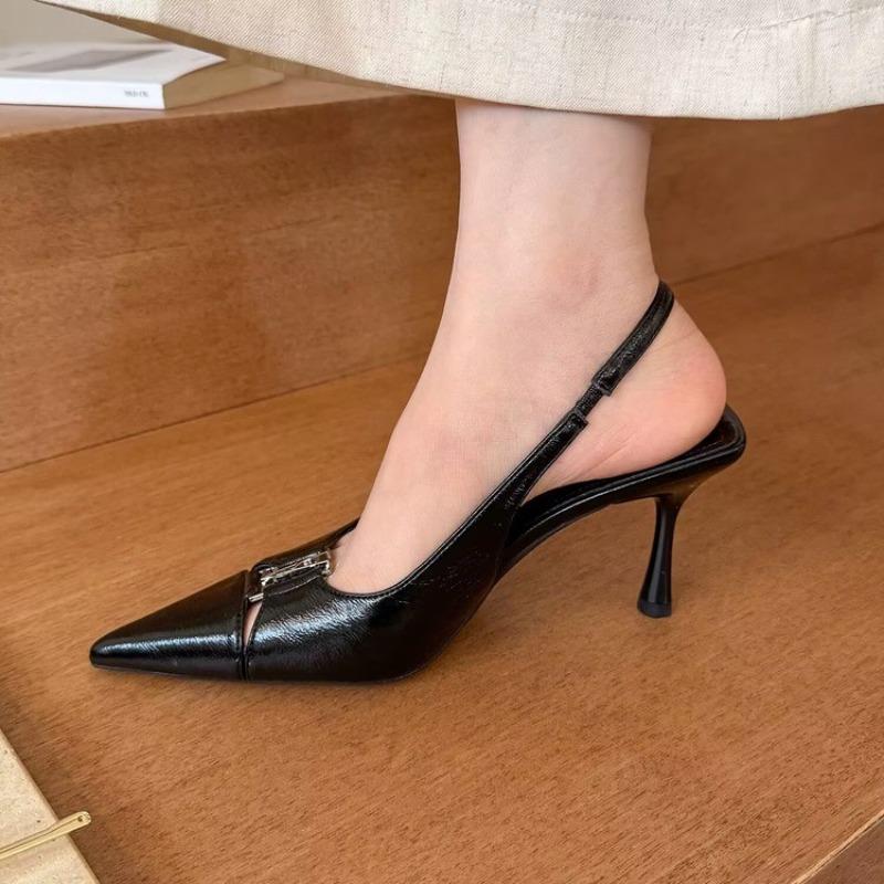 Fashion 2025 Street Style Sexy Buckle Strap Women Pumps Elegant Pointed Toe Thin High Heels Banquet Party Slingback Shoes