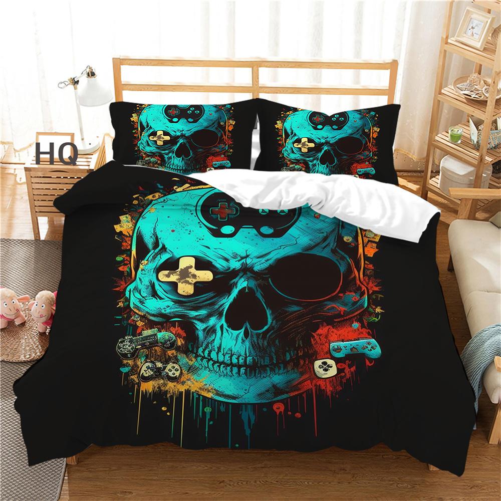 Oyun Konsolu Baskılı Nevresim Tam Boy Yatak Seti Genç Mikrofiber Highend Moda Ev Tekstili