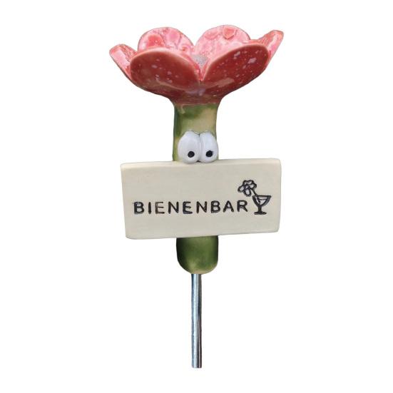 Bee Waterer Station Flower Shaped Insect Water Feeder Stake, Resin Garden Drinker with Gardening Gifts for Enthusiasts Metal Ground Spike