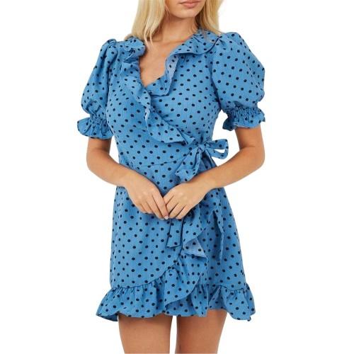 BRAVE SOUL Womens/Ladies Polka Dot V Neck Wrap Dress