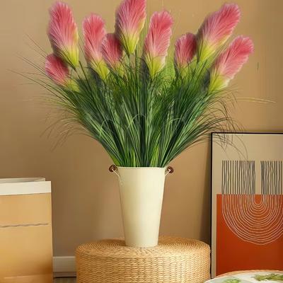 New Fake Reed Bouquet Silk Onion Grass Large Artificial Plant Harvest Wedding Flower Autumn Plants for Home Room Party Decor
