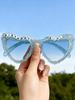 2026 Glitter Heart Sunglasses For Women Birthday Girl Bride To Be Letter Decor UV400 Protection Party Shades KJ196