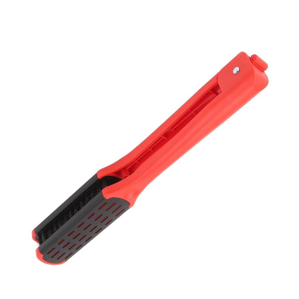 Clamp Hair Brush Straightener Flat Hair Styling Smoothing Tool Anti Static Hollow Vent V Shaped Double Sided Hair Straightening Brush