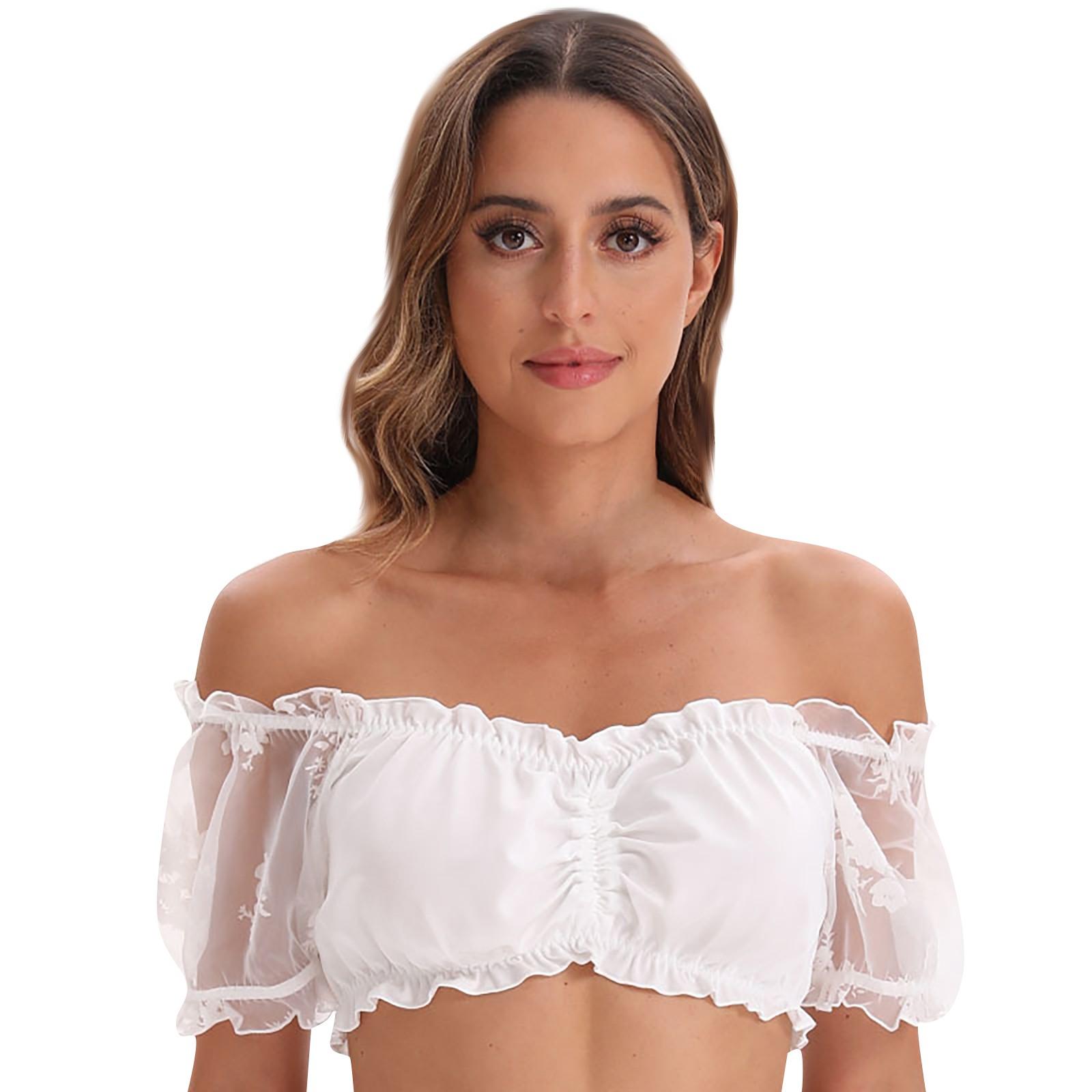 

Женский элегантный боди, черный боди, кружевная рубашка для Октоберфеста, женский элегантный классический Хэллоуин, Октоберфест, маленькая рубашка с кружевной вставкой, топ XL белый