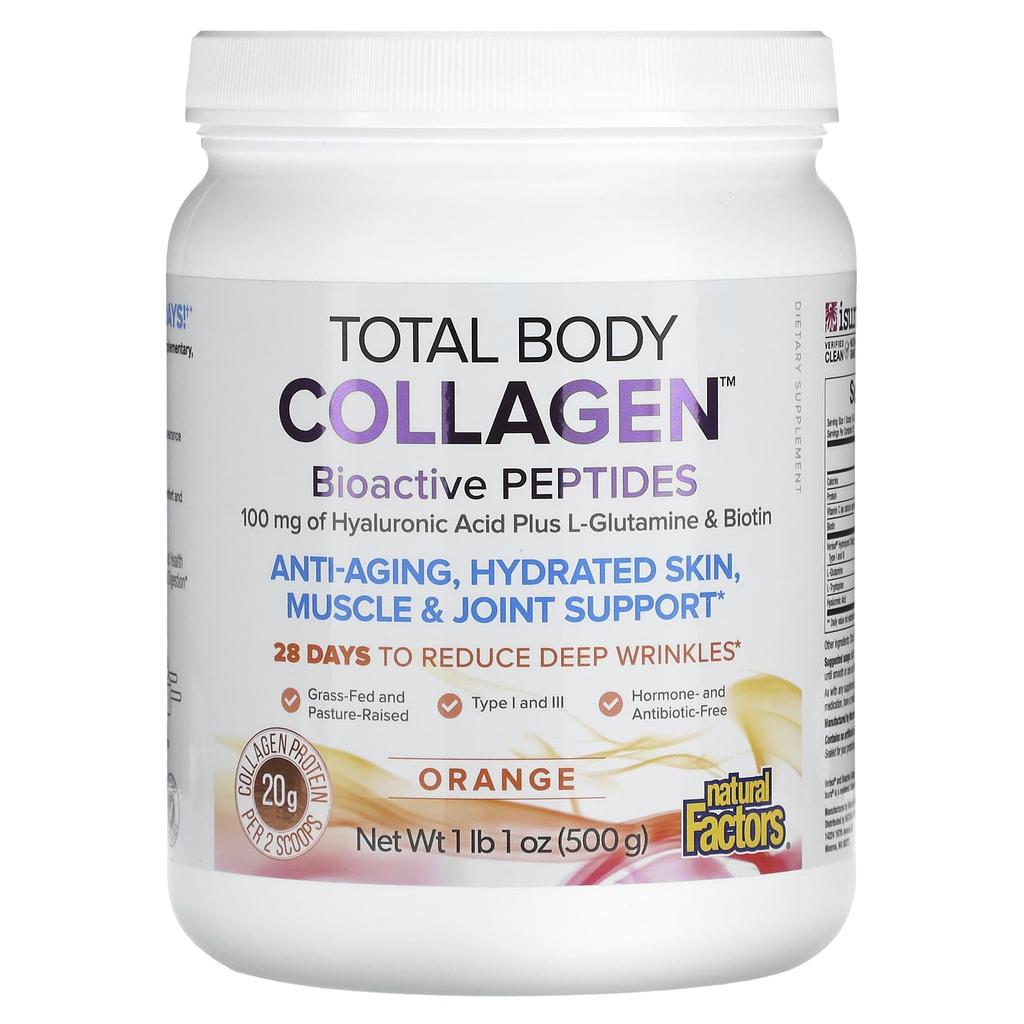 Total Body Collagen, Bioactive Peptides, Orange, 500G (1Lb 1Oz)