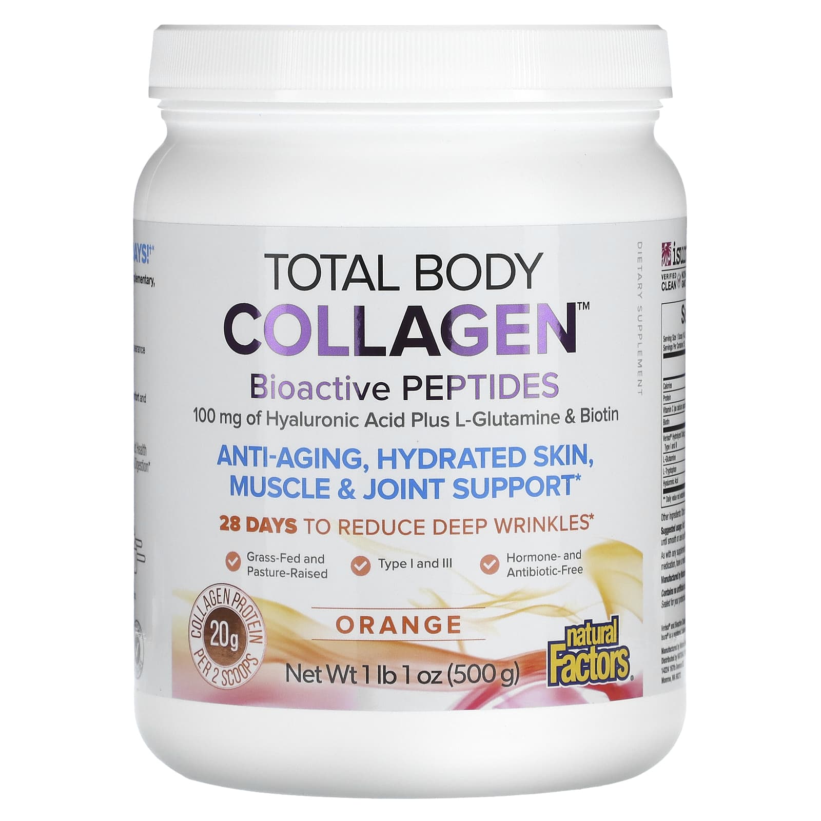 

Total Body Collagen, Bioactive Peptides, Orange, 500G (1Lb 1Oz)