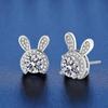 Trendy S925 Silver Rabbit Stud Earrings for Women - Elegant, Cute, and High-End Dangle Ear Jewelry