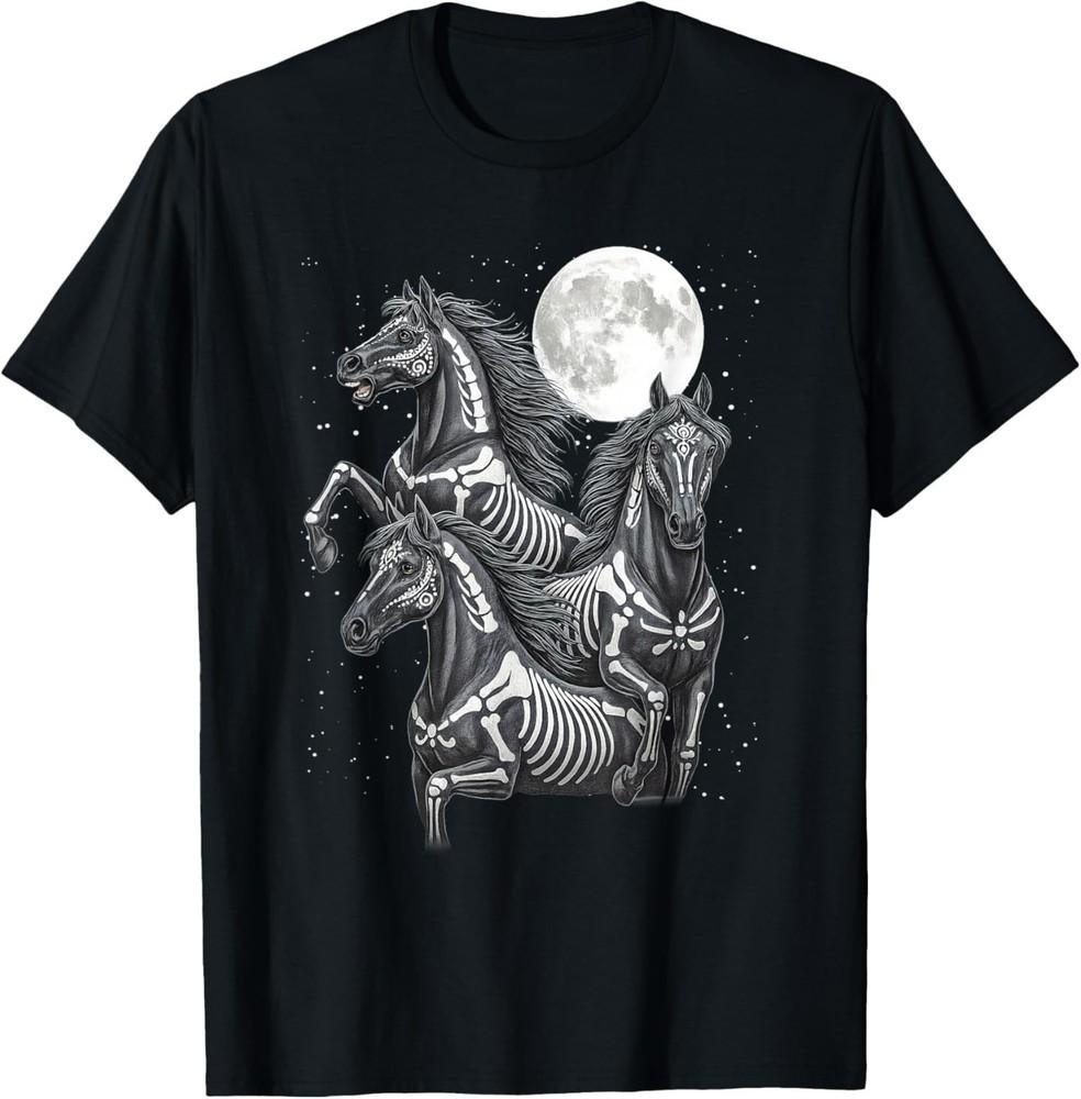 

Three Horse Moon - Día de Los Muertos Skeleton Horse T-Shirt Unisex T-Shirt M