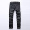 Men Casual Biker Denim Jeans Stretch Solid Regular Male Street Pant Vintage Youth Trousers Large Size
